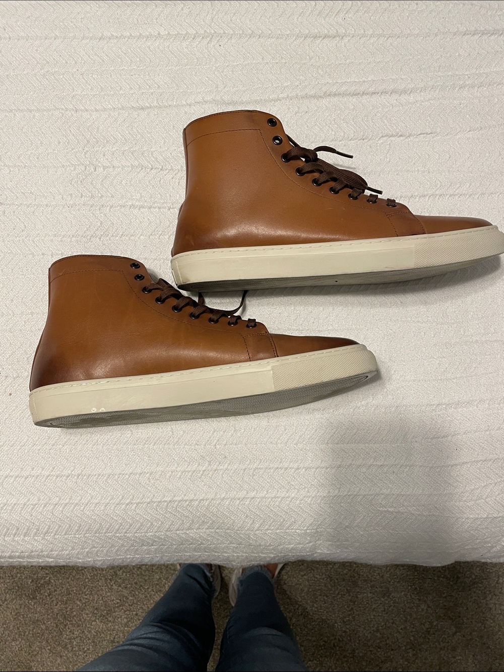 Thursday Boot Company Men's premier High-Top Leather Sneakers in toffee